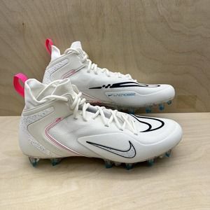 Nike Alpha Huarache 8 Elite LAX Lacrosse Off White Pink CW4440-116 Men's Size 12